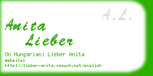 anita lieber business card